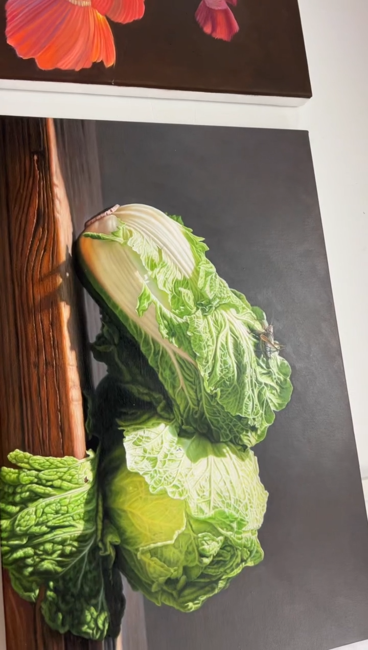 【闪购商品】油画孤品 白菜 加框70*90