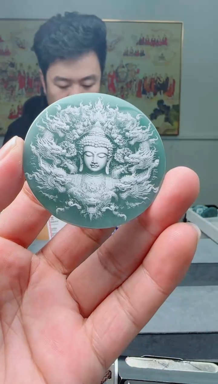 【闪购商品】翡翠颈饰未镶嵌九龙佛头多样性随机一件发货