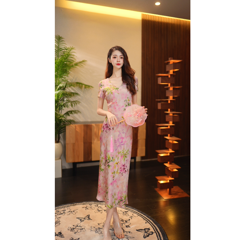 IONOY【红云纱】G519时尚法式夏季浪漫气质显瘦禁机洗(大七)ZC