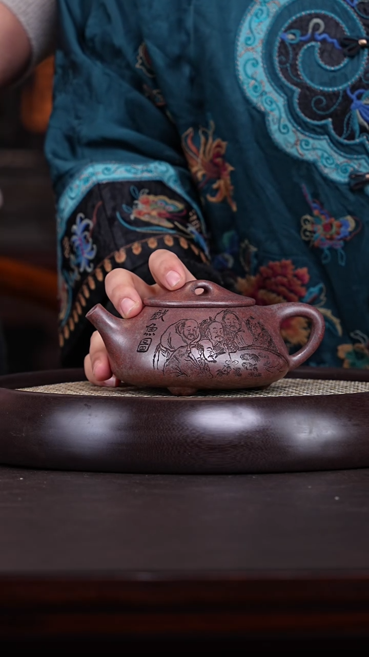 【闪购商品】紫砂茶壶张赦棠20-34 紫红泥高温柴烧