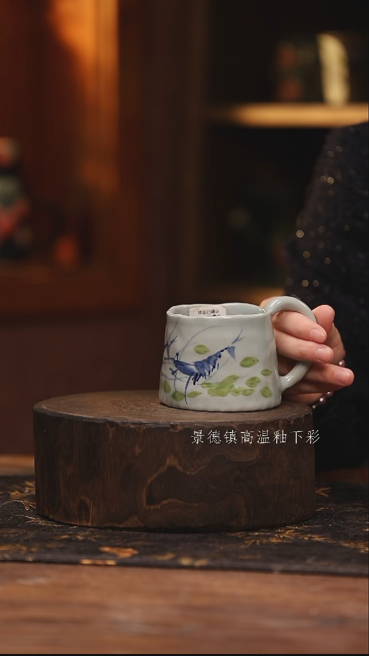 陶瓷景德镇高温釉下手绘陶瓷@L076@