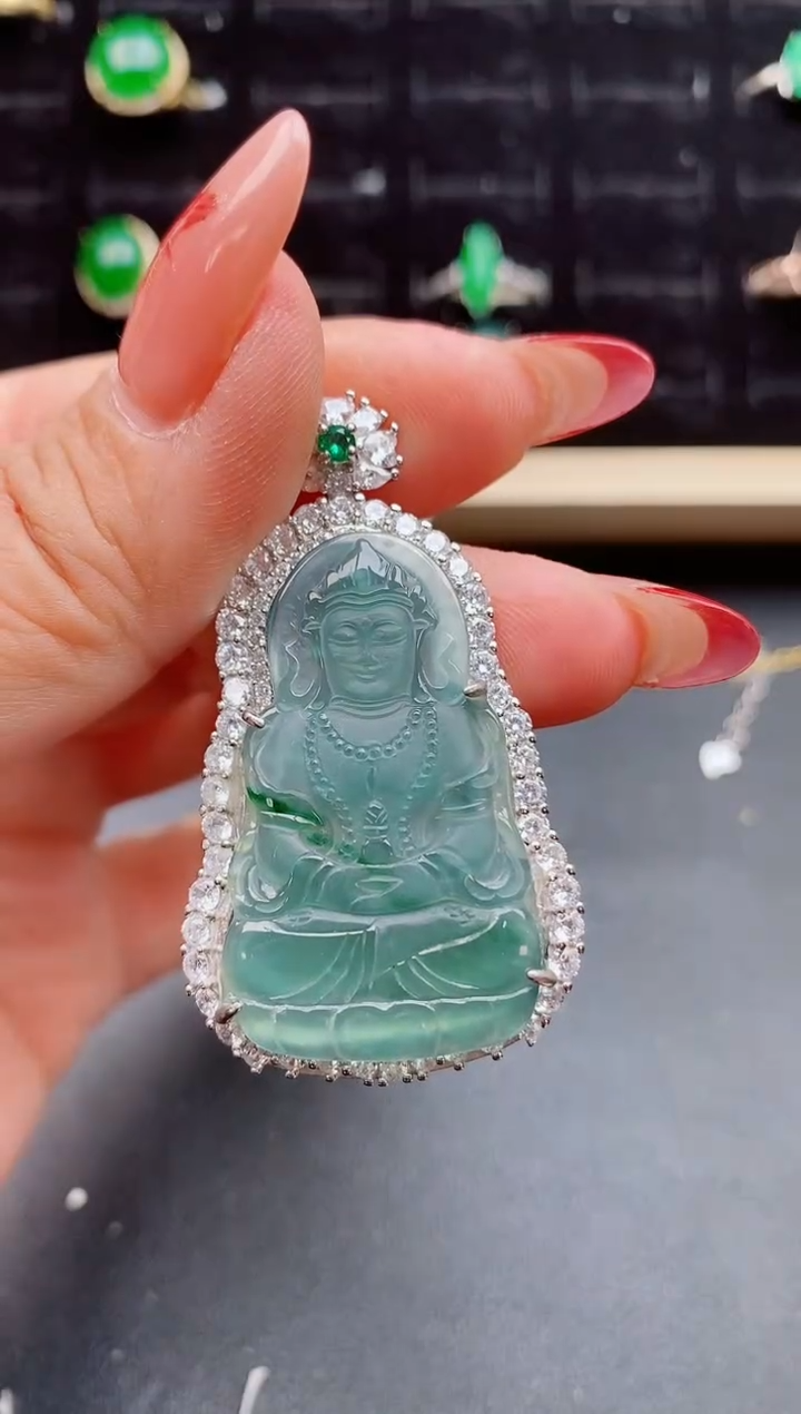 【闪购商品】翡翠吊坠(赠链)银S925镶嵌321321