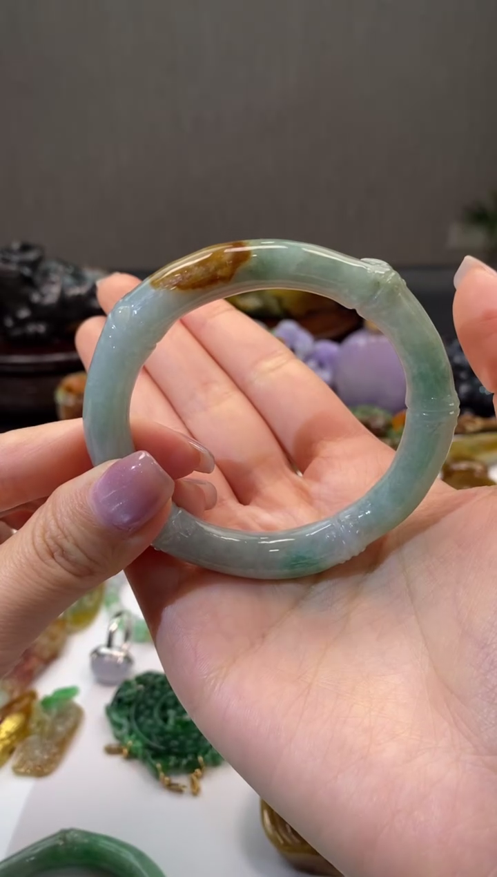 翡翠未镶嵌手镯翡翠竹节手镯