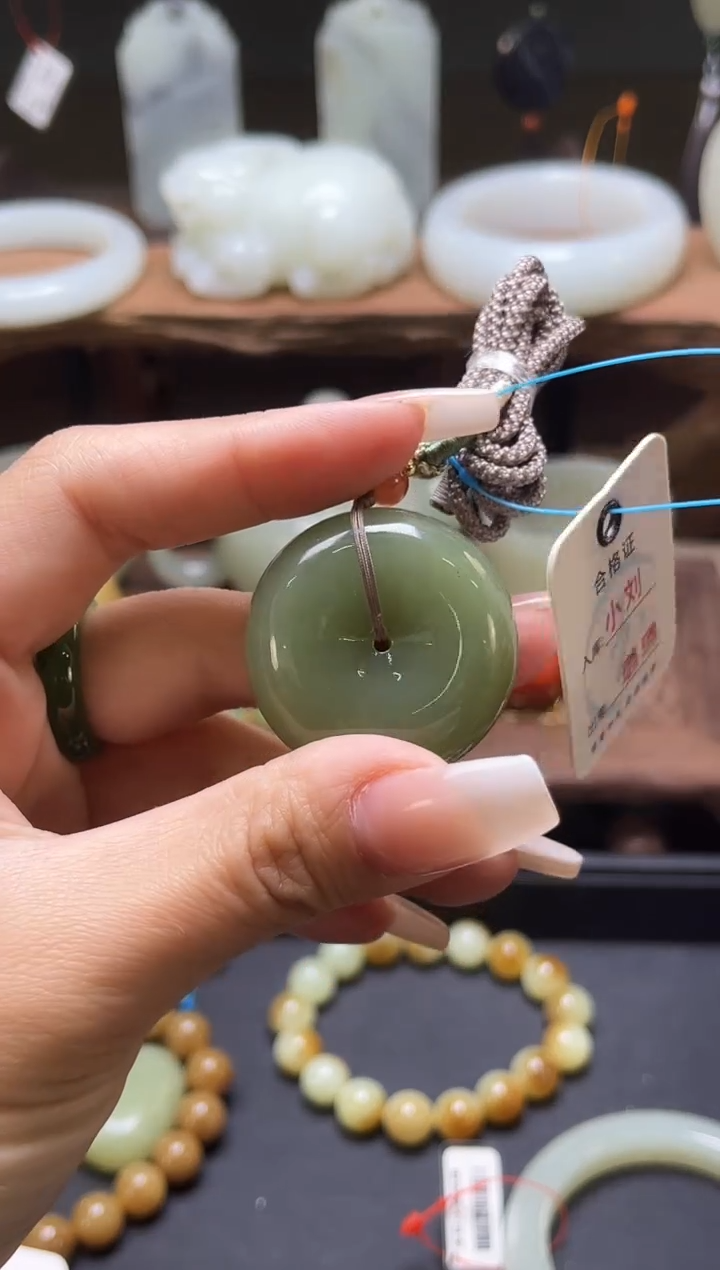 【闪购商品】和田玉吊坠未镶嵌若羌黄口平安扣9006574