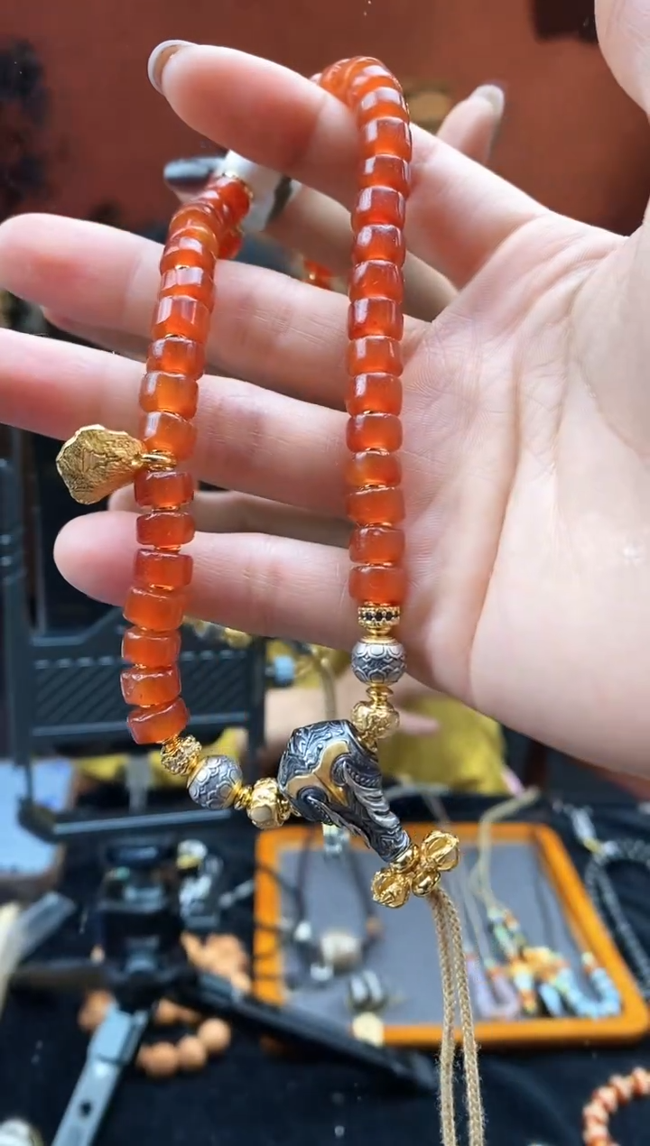 【闪购商品】玛瑙/玉髓121银S925镀金镶嵌0208-