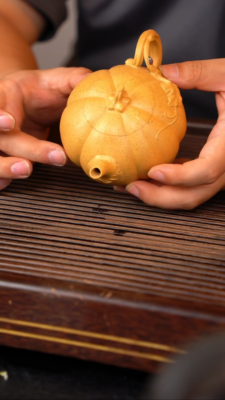茶壶紫砂信***仰手工泥黄金段南瓜