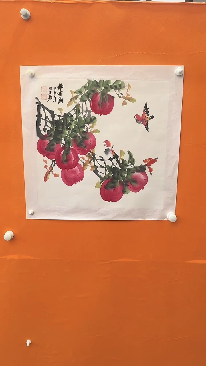 【闪购商品】国画明锐福寿图绘画作品