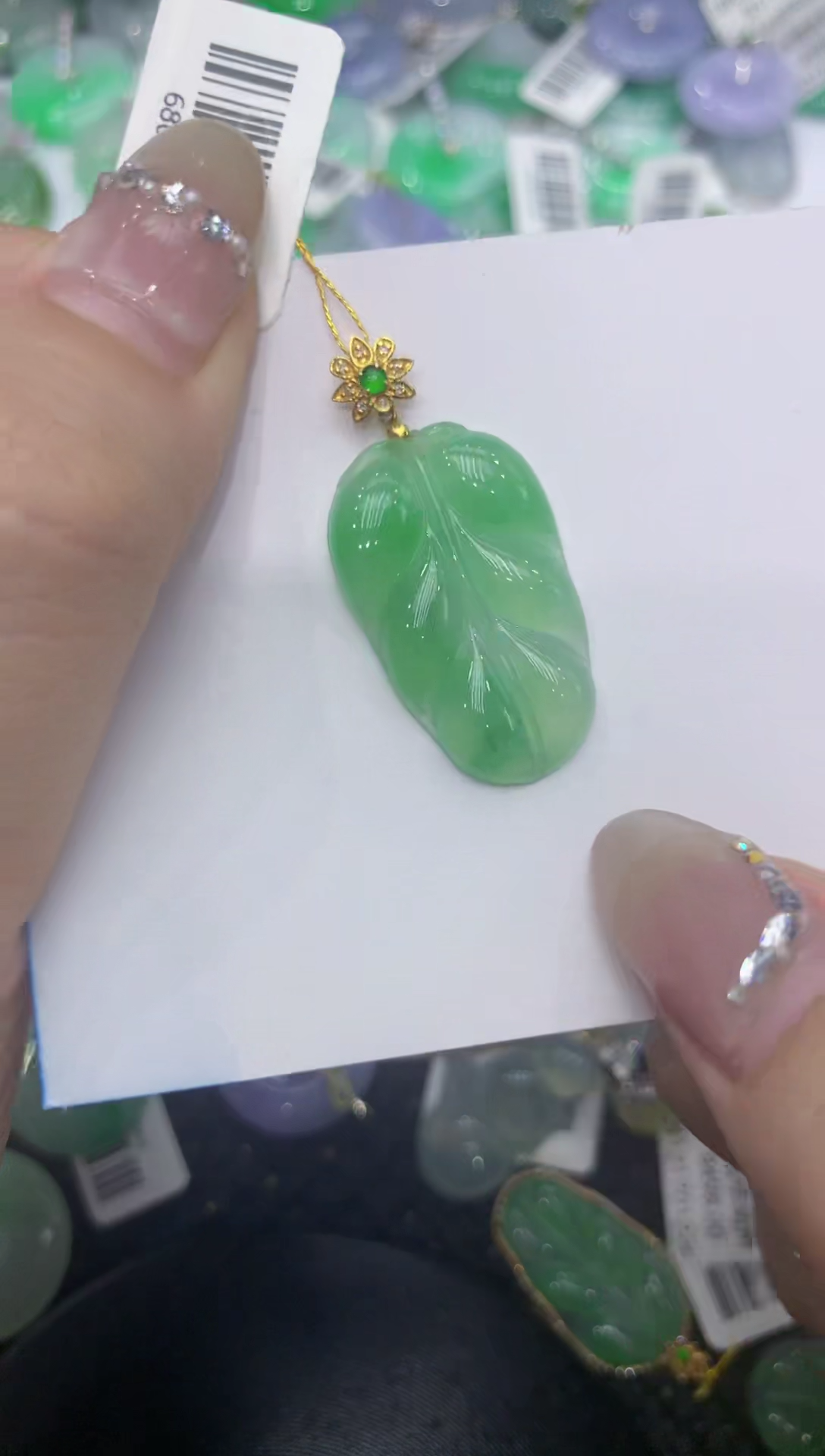 【闪购商品】翡翠颈饰18K金镶嵌222222222