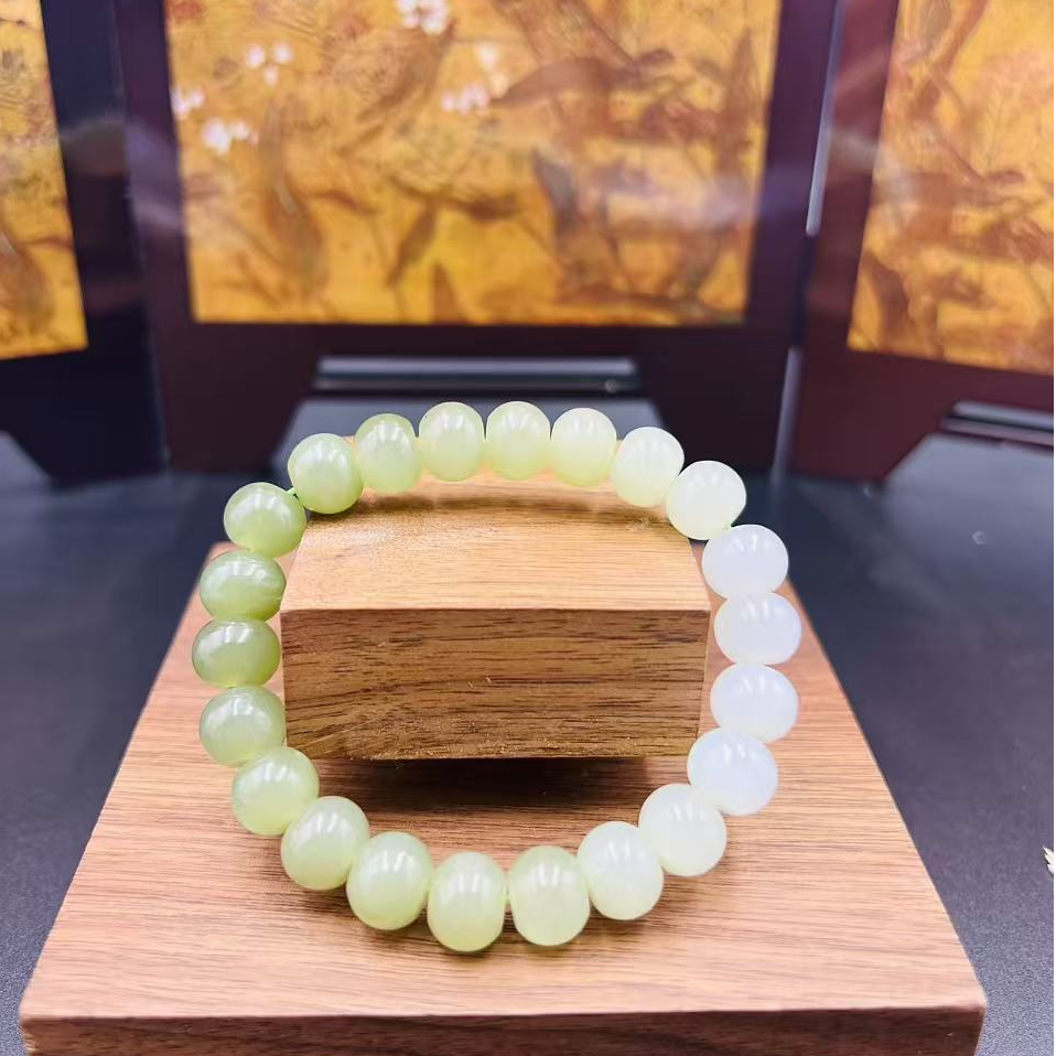 和田玉渐变算盘珠手串（卡10）2148