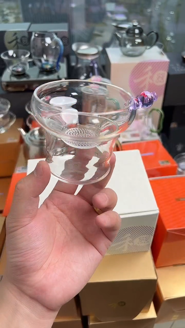 @@禾器晶彩奉珠茶漏浅紫色