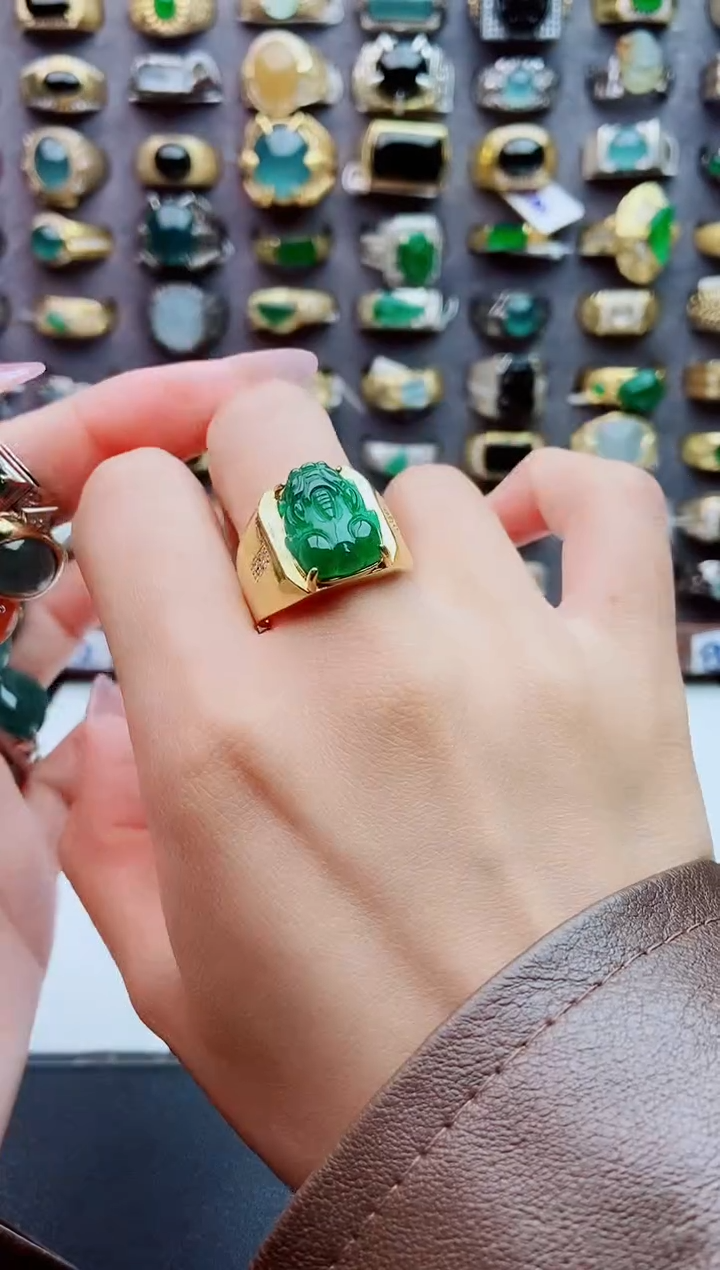 未镶嵌戒指翡翠天然翡翠男戒