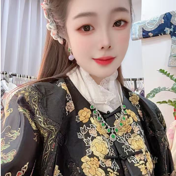 绣裳花原创设计中式国风苏绣手工刺绣真丝百搭非遗苏绣时尚上衣