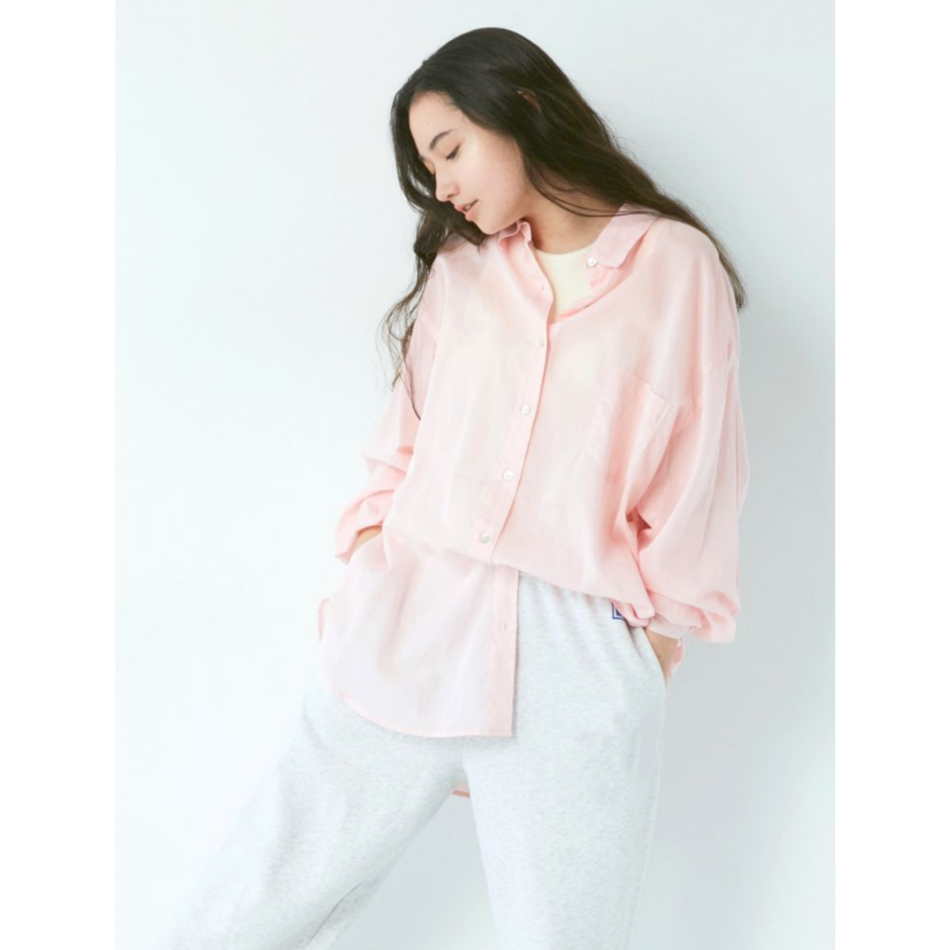 【MonTendre】 春夏粉色系穿搭 U 棉麻百搭宽松时尚外搭上衣