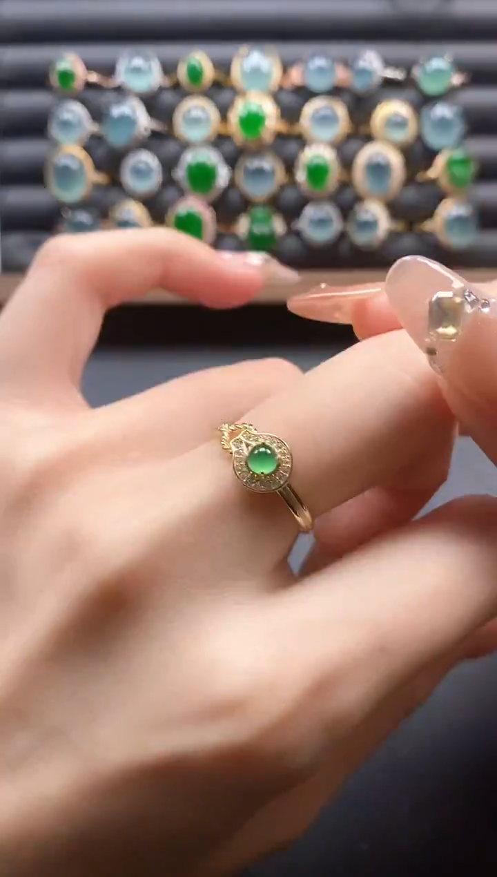 银S925镶嵌戒指翡翠51511