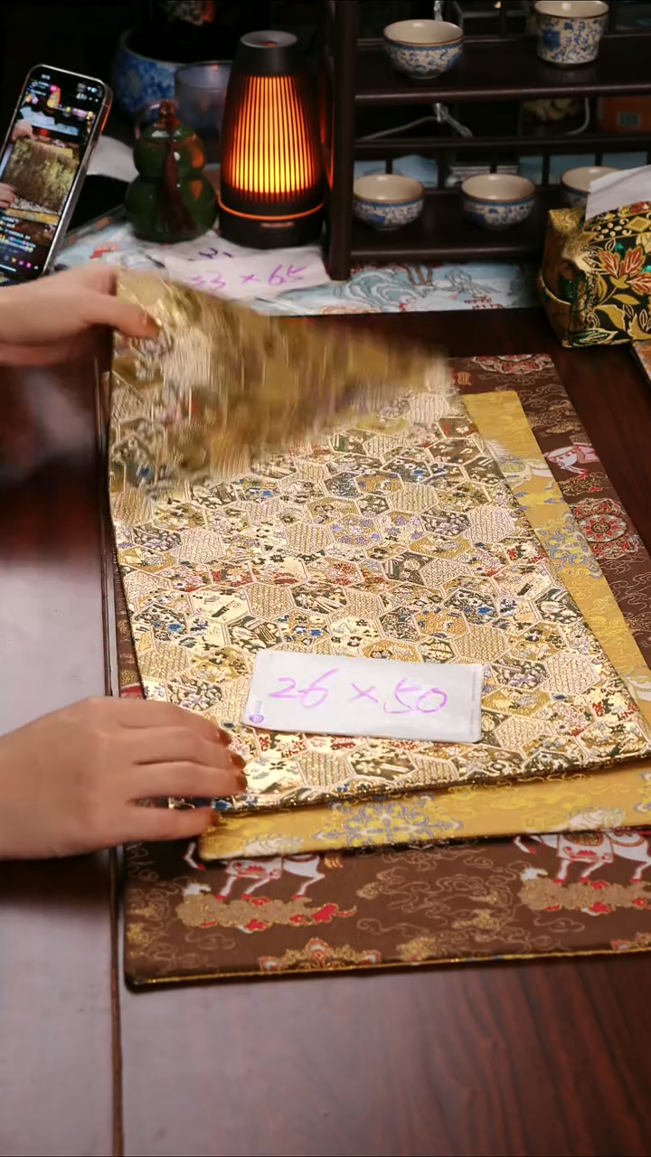 【西阵织金碧辉煌双面】中国风干泡织锦茶席26*50