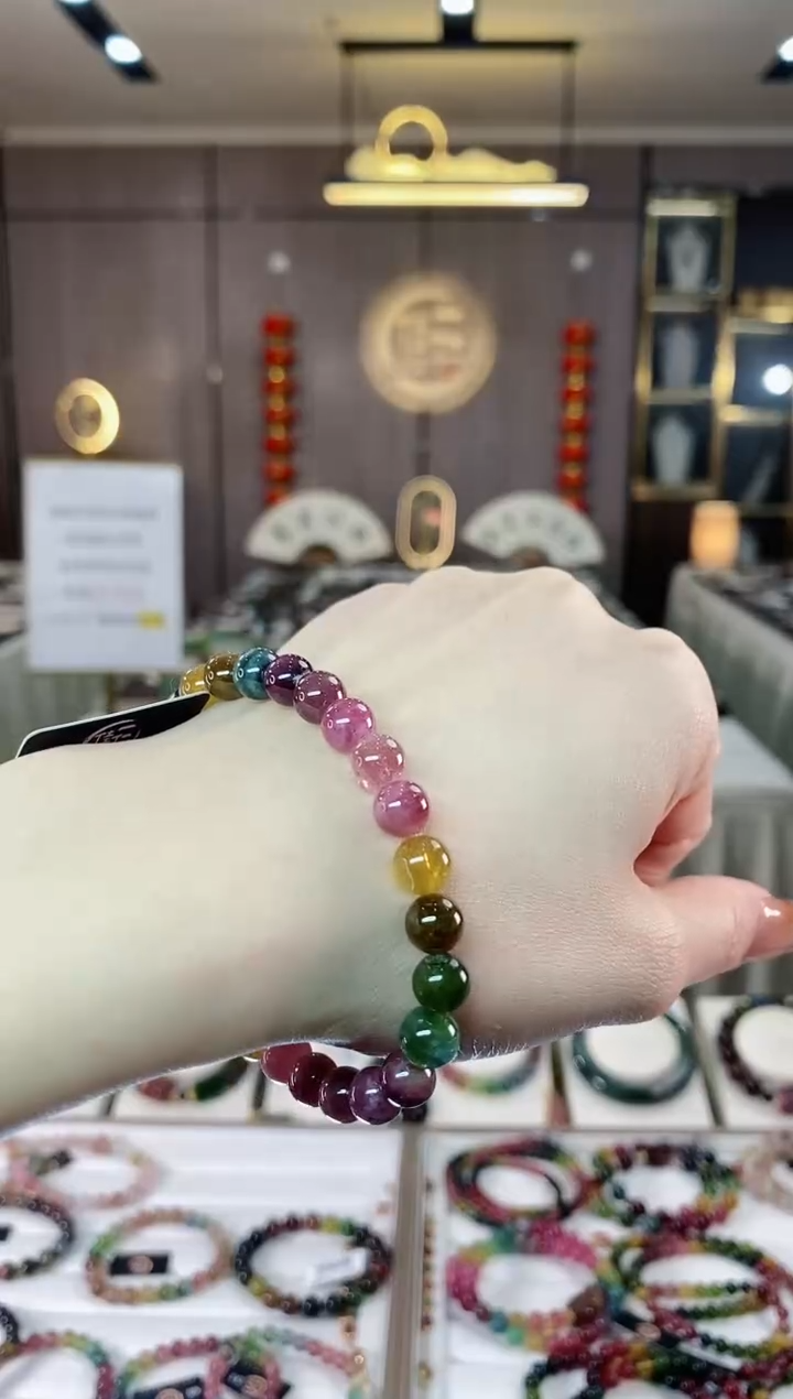 【闪购商品】碧玺单圈手串7mm+未镶嵌一物一证dan