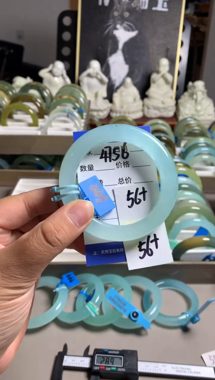 蛇纹石玉未镶嵌手镯4756