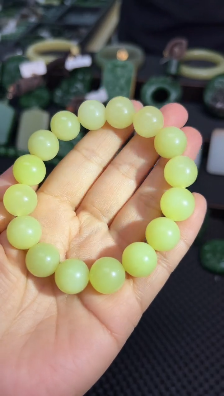 【闪购商品】和田玉手串未镶嵌黄口手串约14毫米