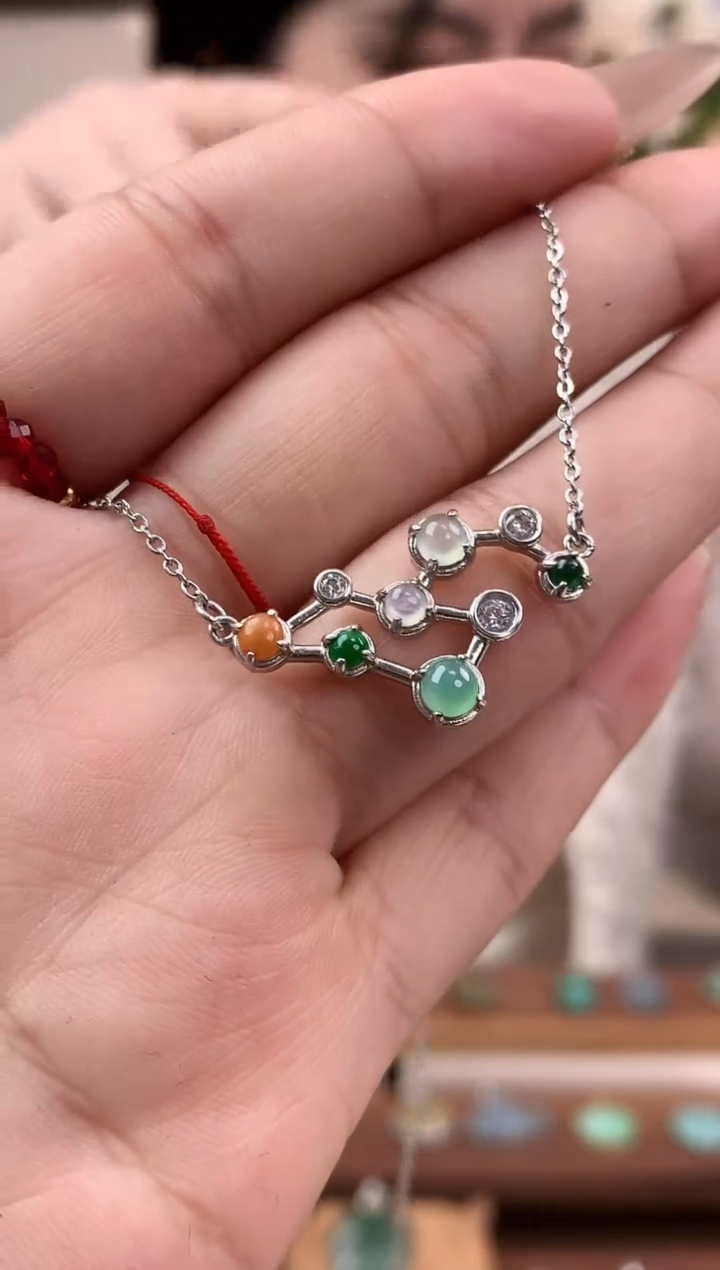 【闪购商品】翡翠套链银S925镶嵌吊坠