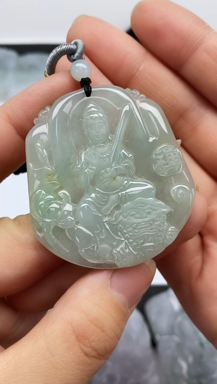 【闪购商品】翡翠颈饰未镶嵌文殊菩萨3083