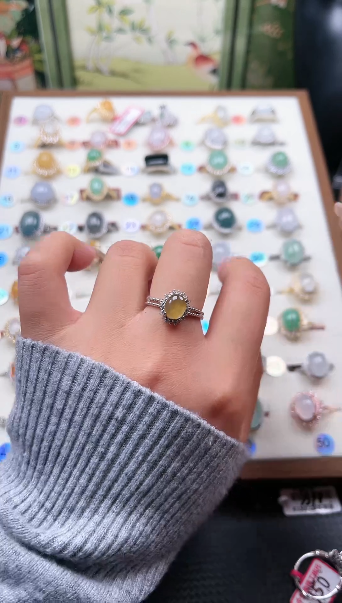 【闪购商品】翡翠戒指银S925镶嵌天然A货翡翠戒指（有矿点）