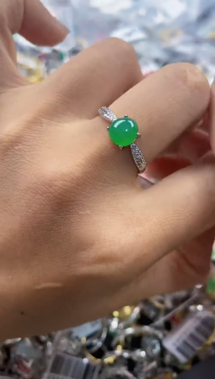 银S925镶嵌戒指翡翠888                 7