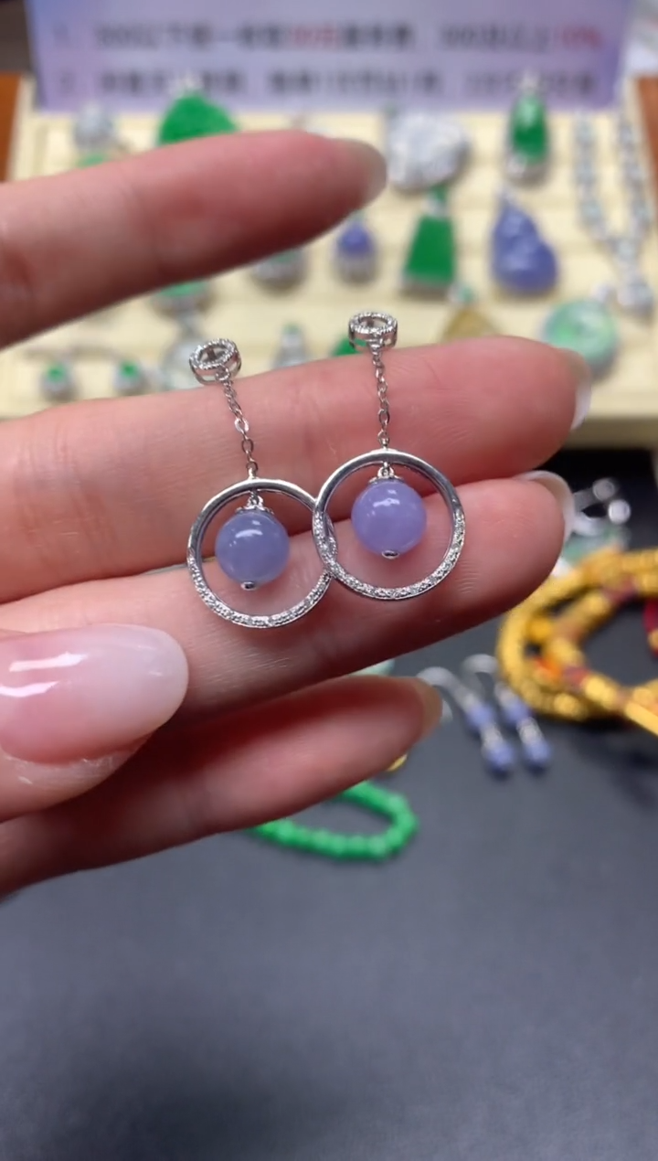 【闪购商品】翡翠耳饰18K金镶嵌耳饰|3300+330