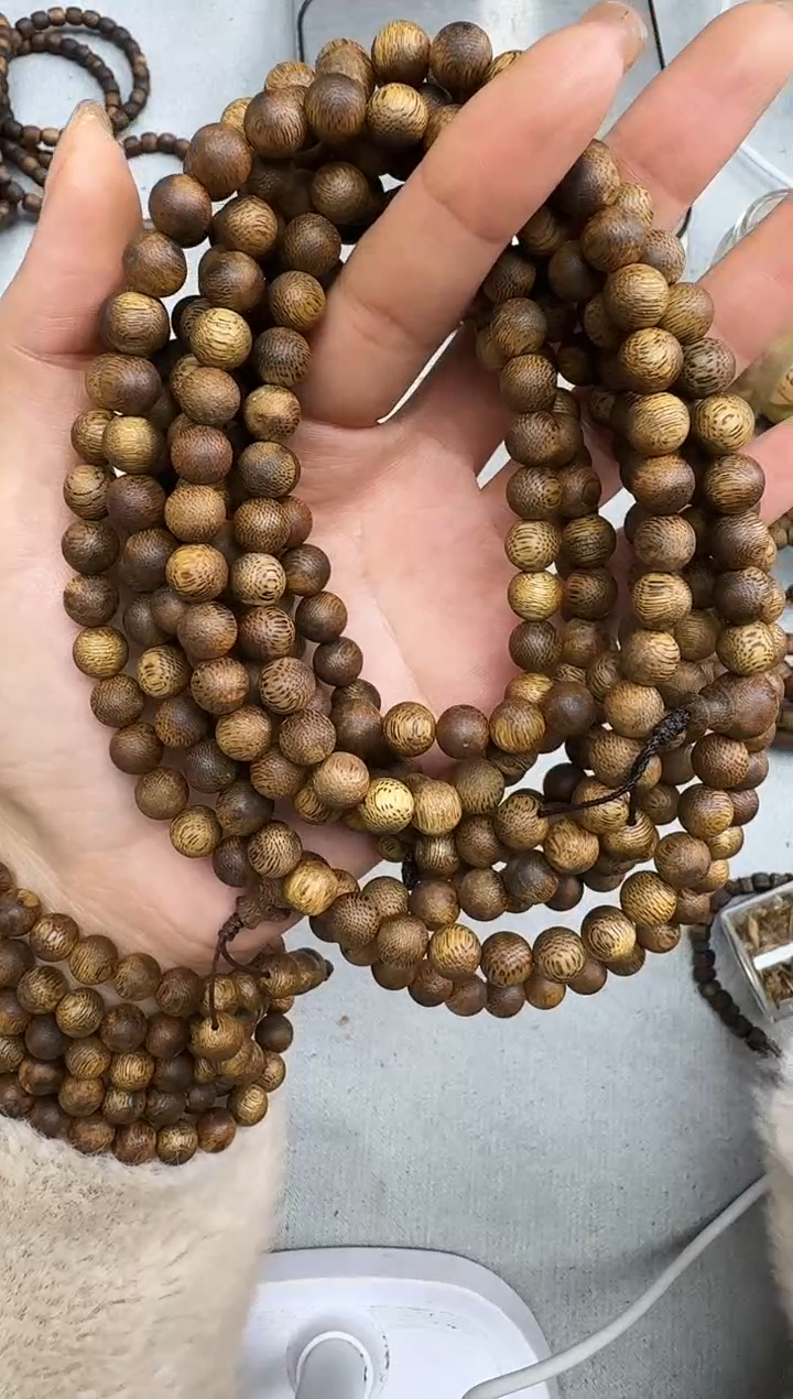 沉香手串0820白棋圆珠多圈多样性发一