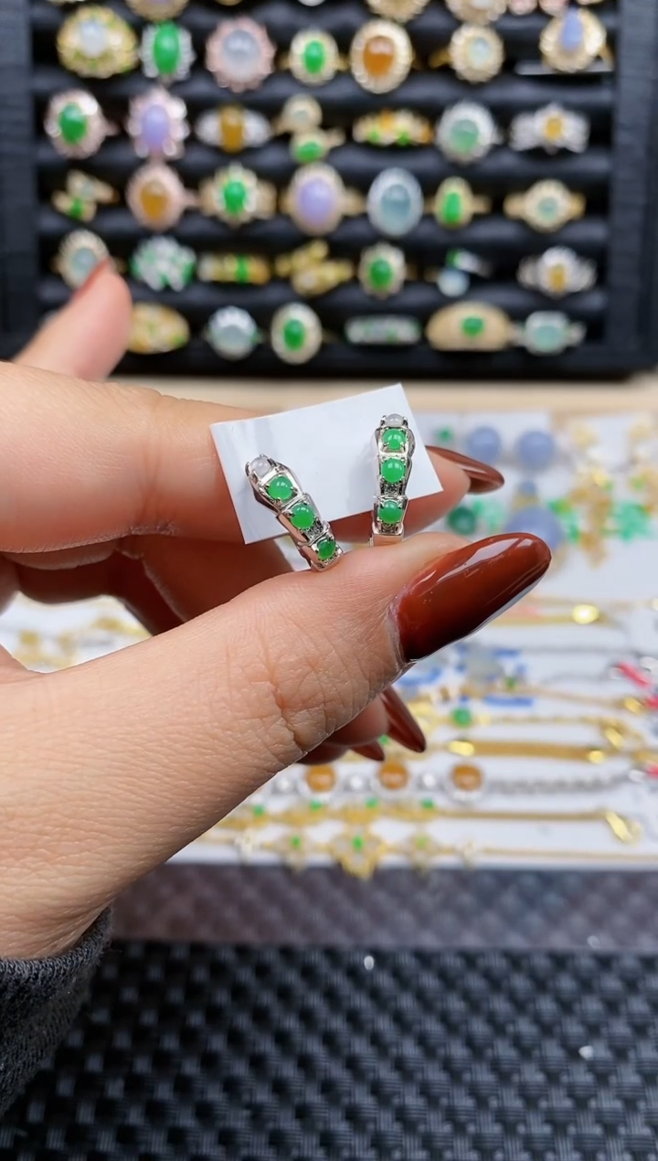 银S925镶嵌戒指翡翠320