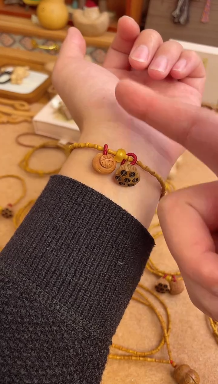 竹节手串一物一拍单圈加黄跑环好运连连