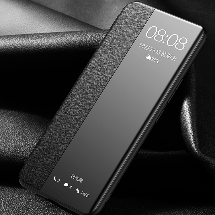 适用华为畅享70x手机壳新款畅享70x翻盖智能视窗全包磁吸高档素皮