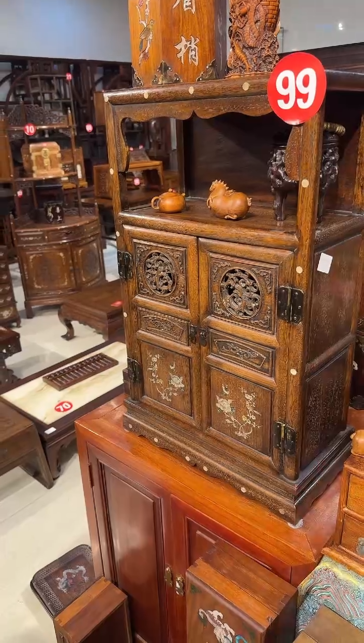 【闪购商品】木木艺缅花透雕镶嵌万历柜1980.888
