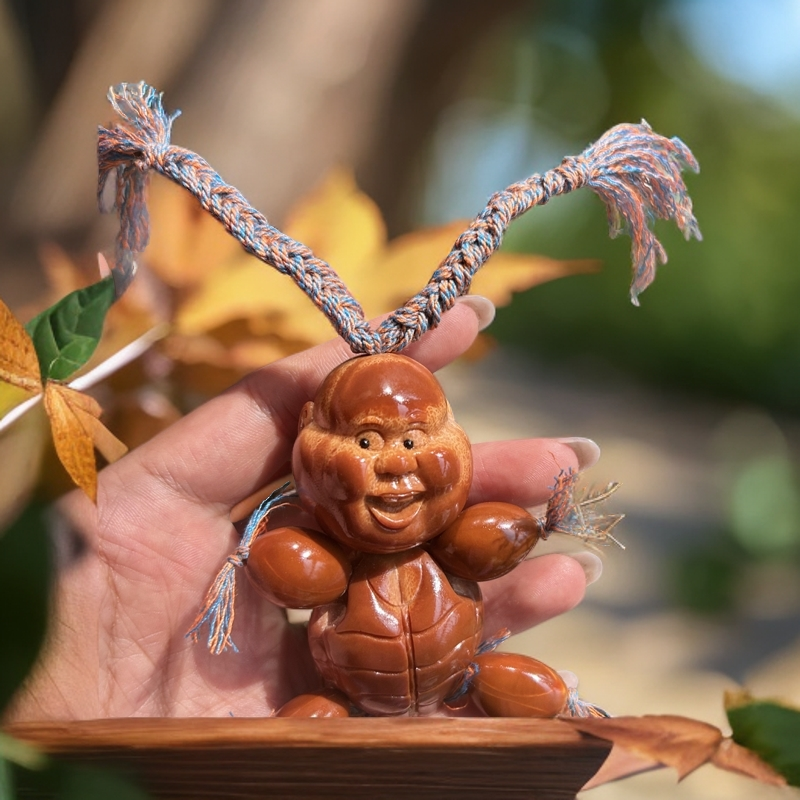 巴西橄榄核文玩人小人龟仙人富贵人王富贵手球手把件手持原 籽