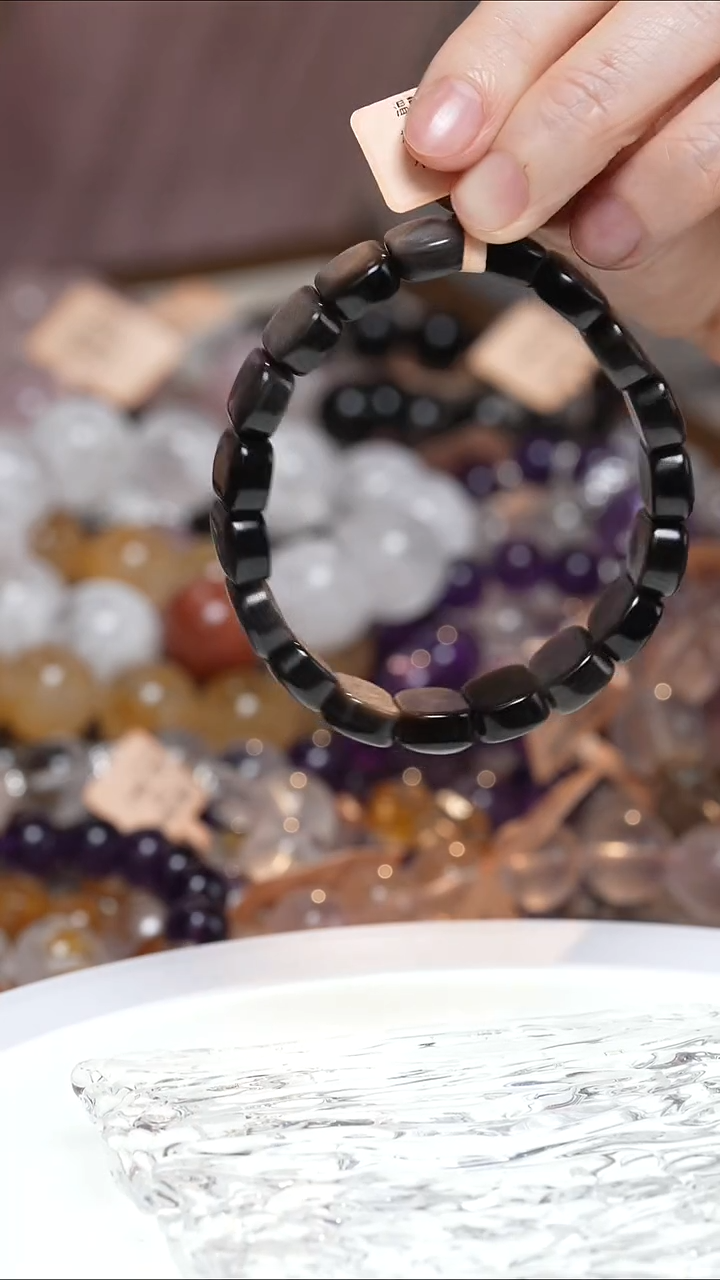 未镶嵌黑曜岩手串黑曜石手牌·MM0025DEC52L318