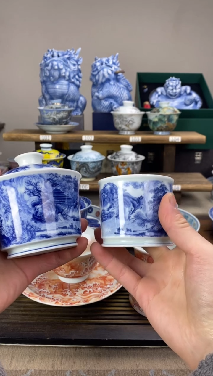 【闪购商品】春山图盖碗+主人杯