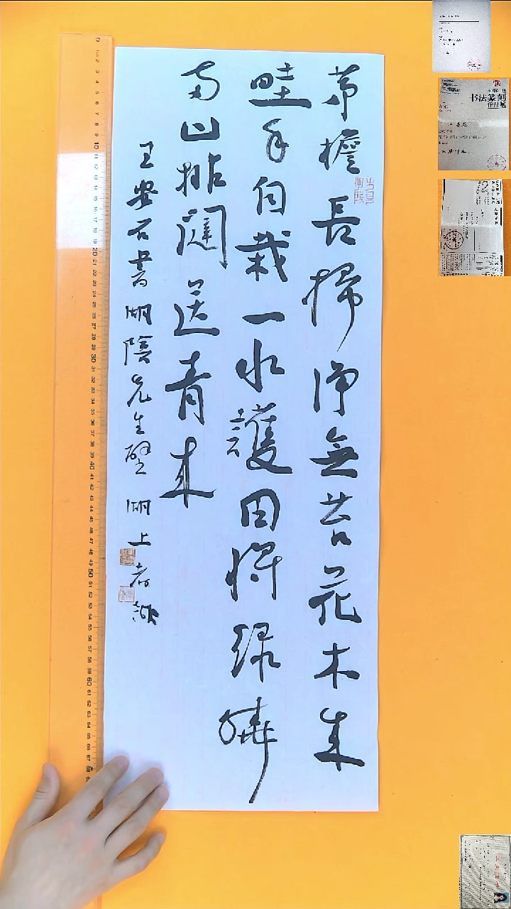 书法江孝龙书法茅屋长扫净无苔25*70