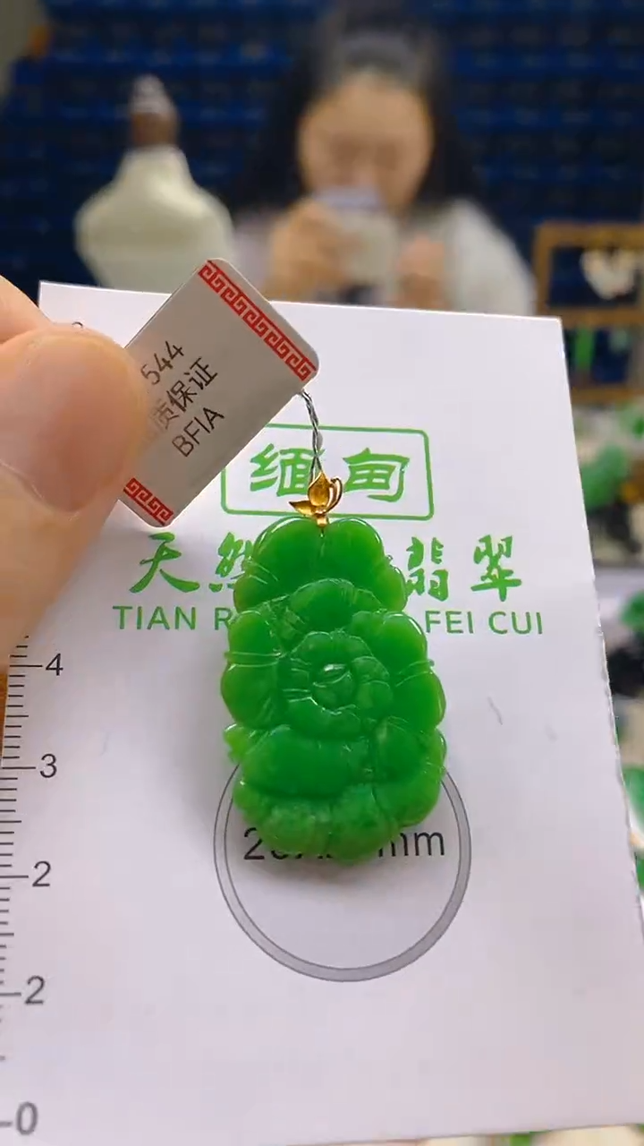 颈饰18K金镶嵌翡翠新号开播 全场乱卖