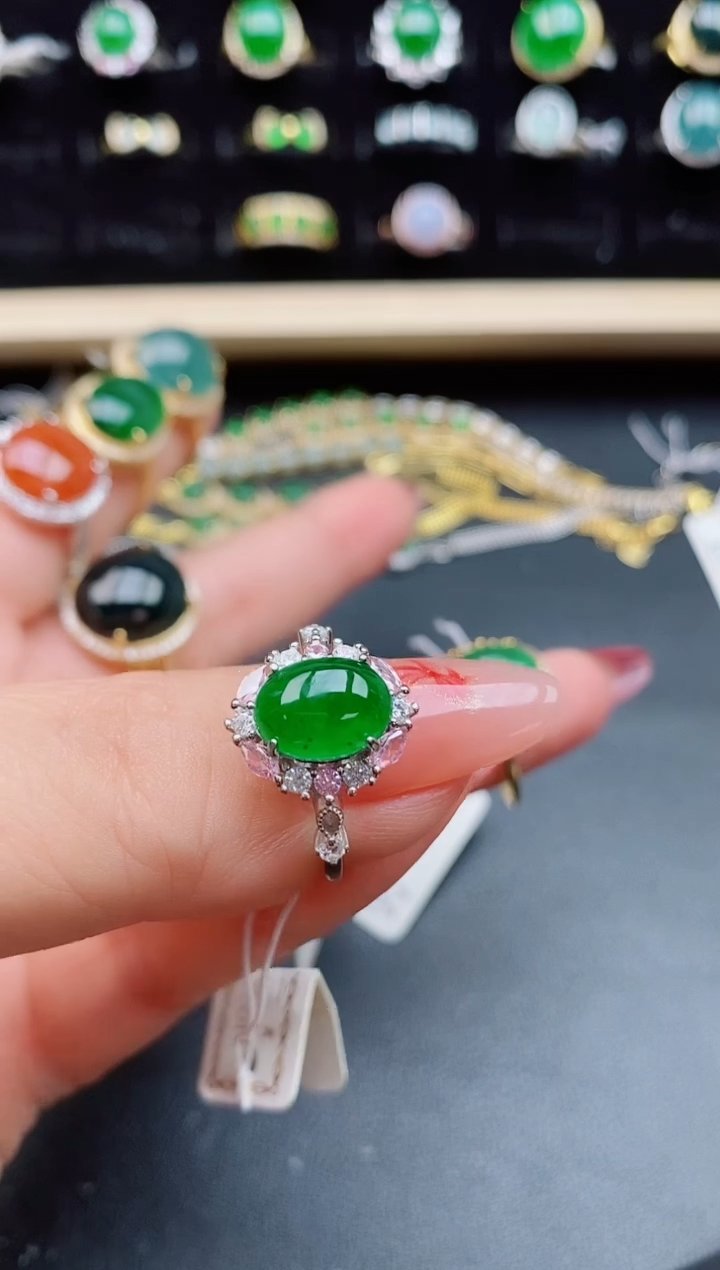 【闪购商品】翡翠戒指银S925镶嵌508050