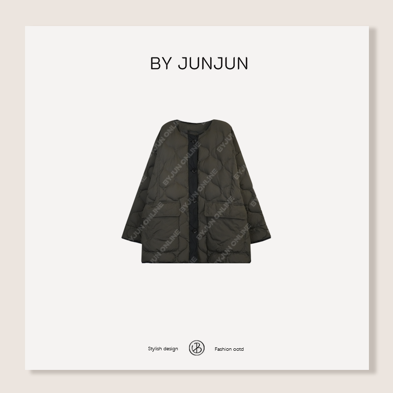 ByJunjun小众设计师 欧货定制【大绿】白鹅绒外套保暖羽绒服