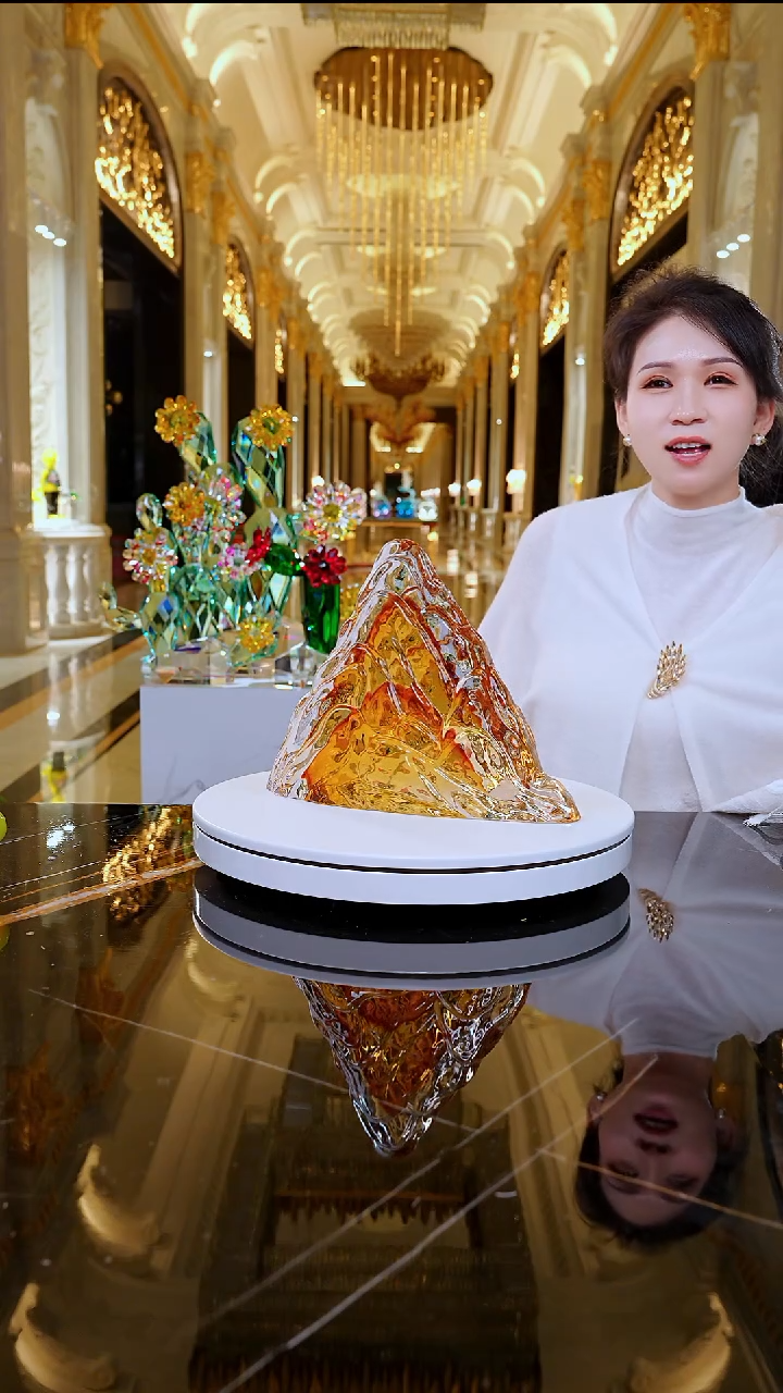 摆件凯*AJ06083大号金色山摆件