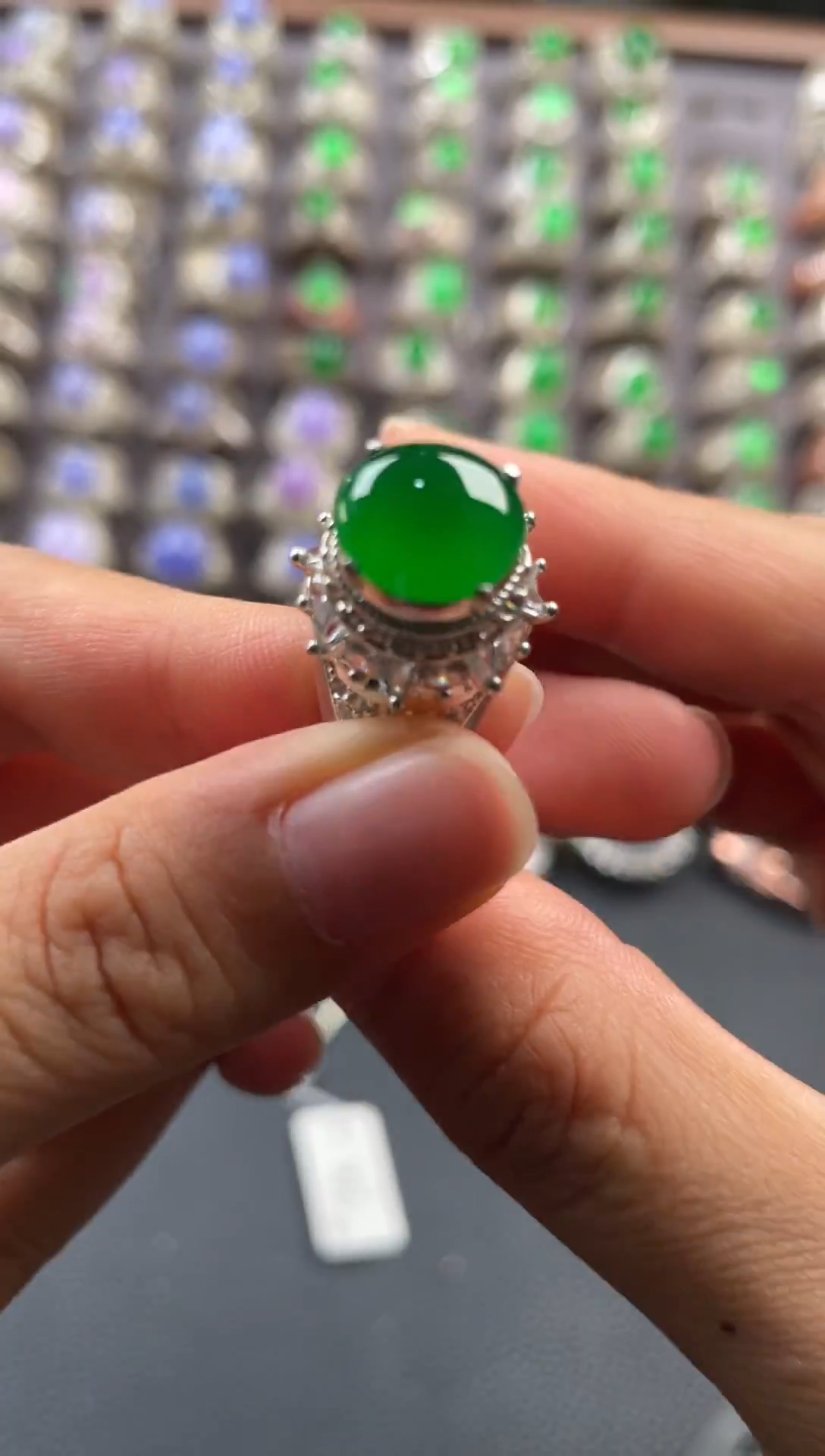 未镶嵌定制翡翠天然缅甸A货翡翠戒面 11.12