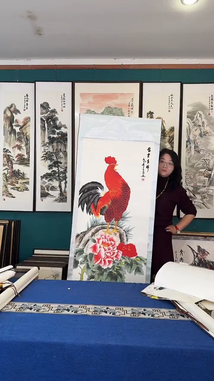 国画80*160富贵吉祥卷轴