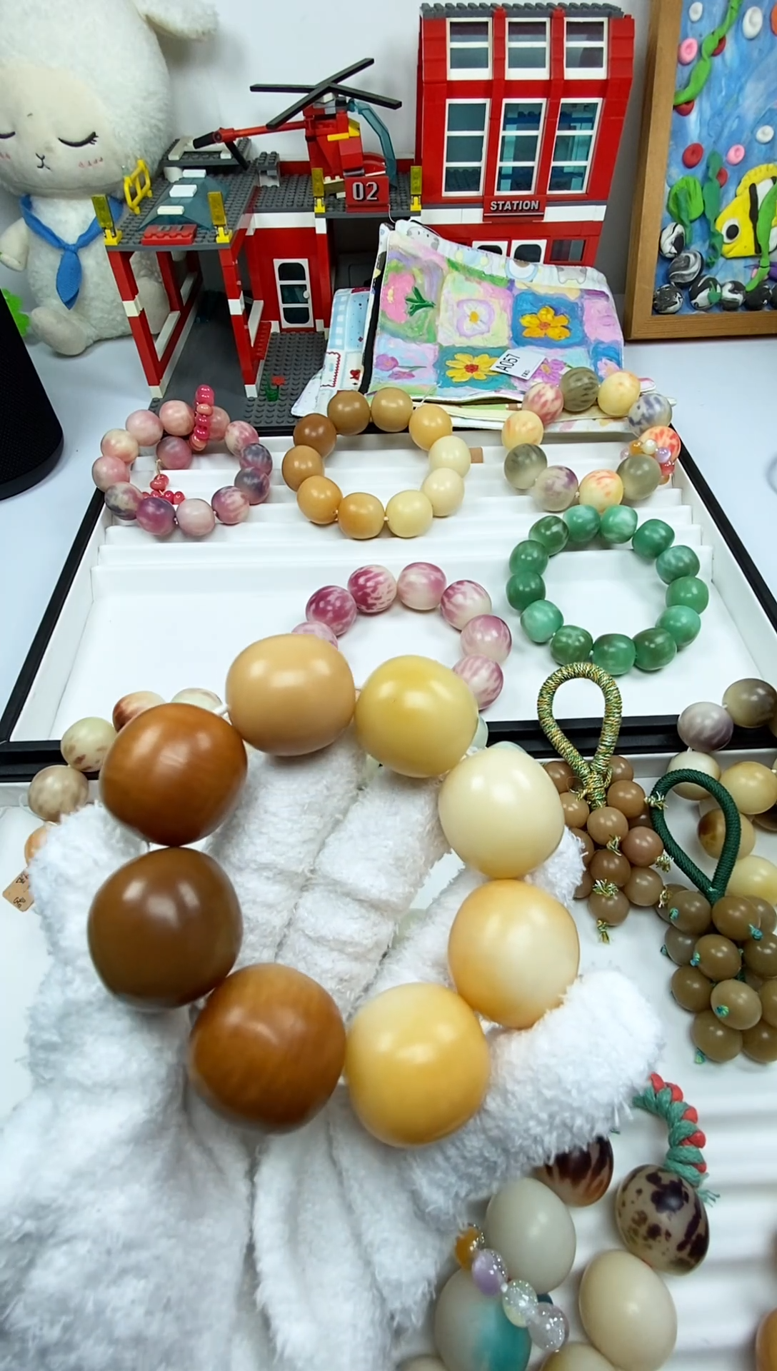 手串菩提根/象牙果手工干磨卡 25*26枣珠微中