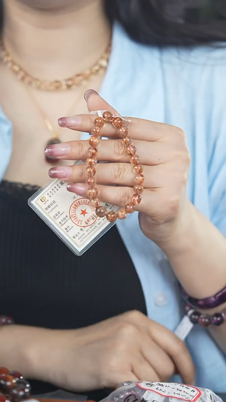 手链未镶嵌水晶8mm发晶手链