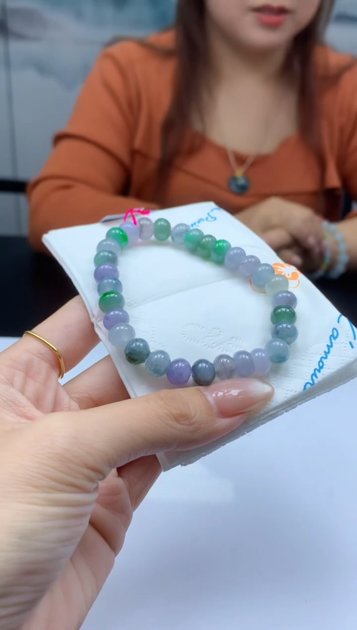 【闪购商品】定制翡翠未镶嵌011ee-毛货珠串87