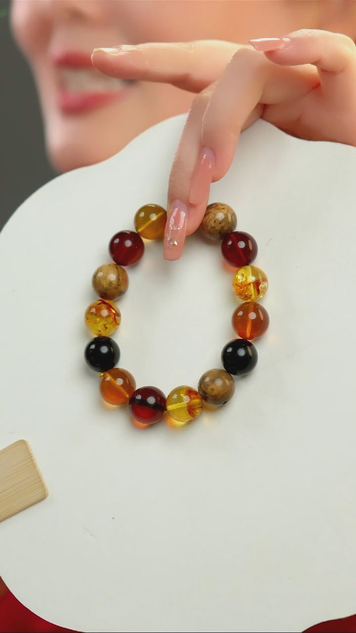 【闪购商品】琥珀手链未镶嵌14+多宝单圈手串