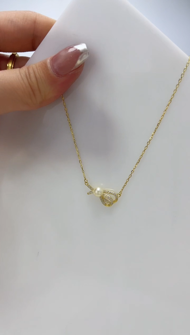 【闪购商品】海水珍珠DA银S925镶嵌套链 C1230