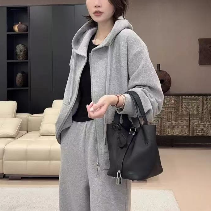 4579号80066#韩系百搭花边拉链连帽卫衣