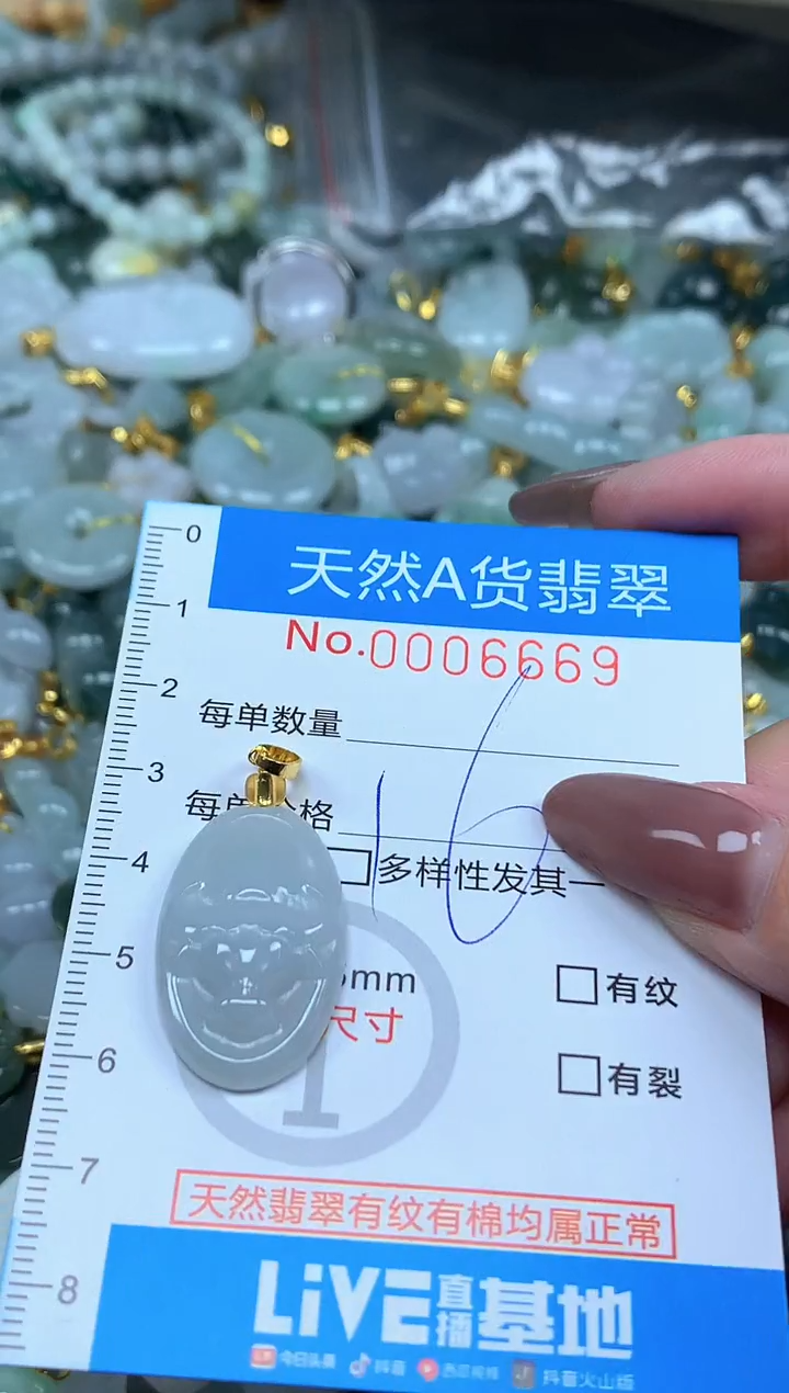 颈饰未镶嵌翡翠净货挂件-6669