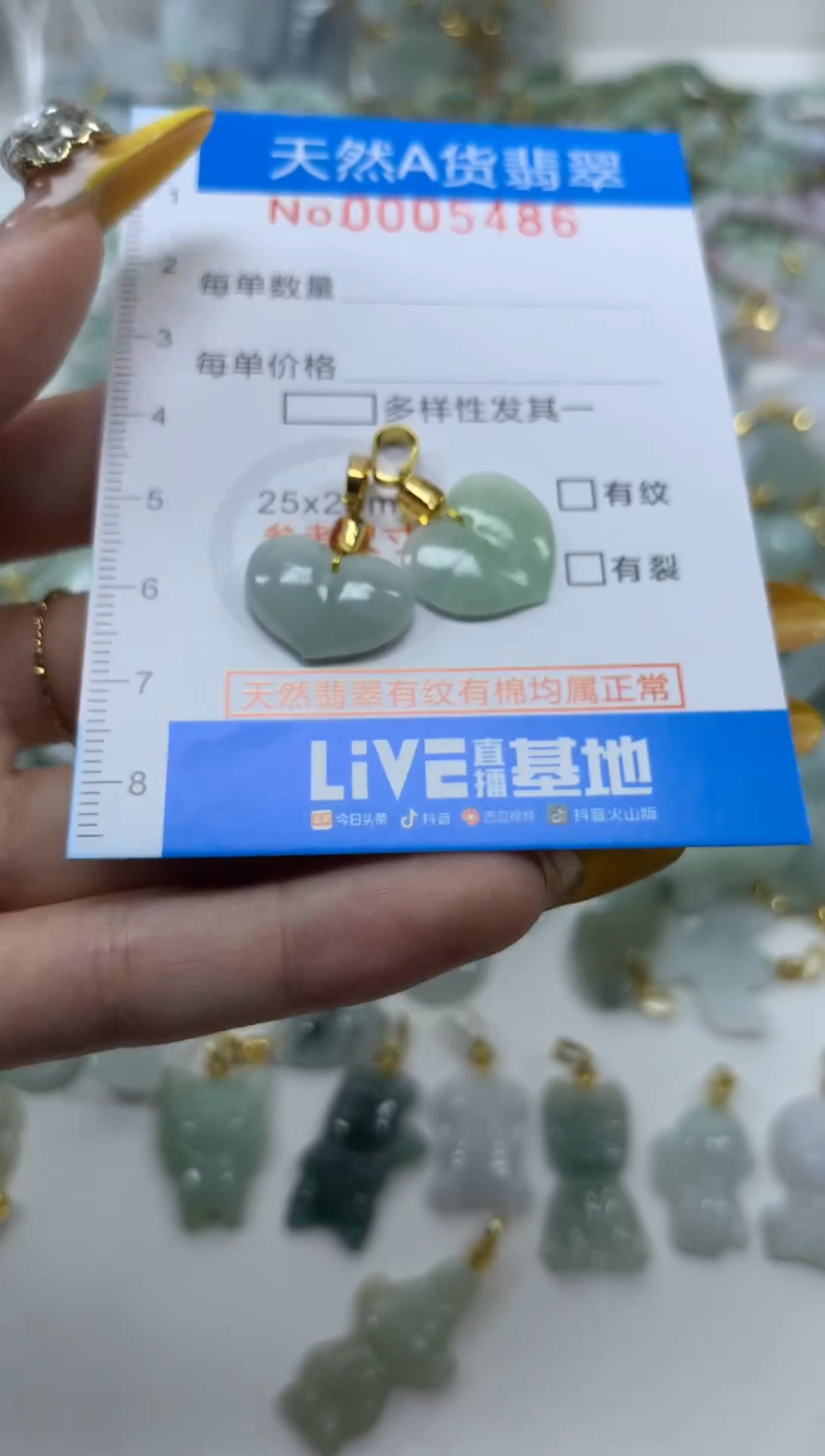 颈饰未镶嵌翡翠净货挂件-5486